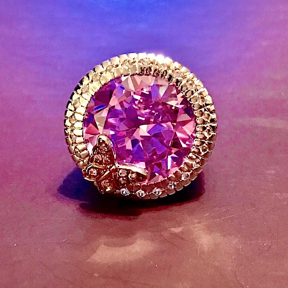 Pink+White Dmq Statement Ring-Butterflyaccents - image 1